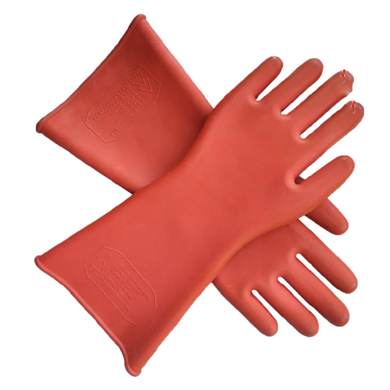 High Voltage Electricians Insulating Gloves Rubber 12kv