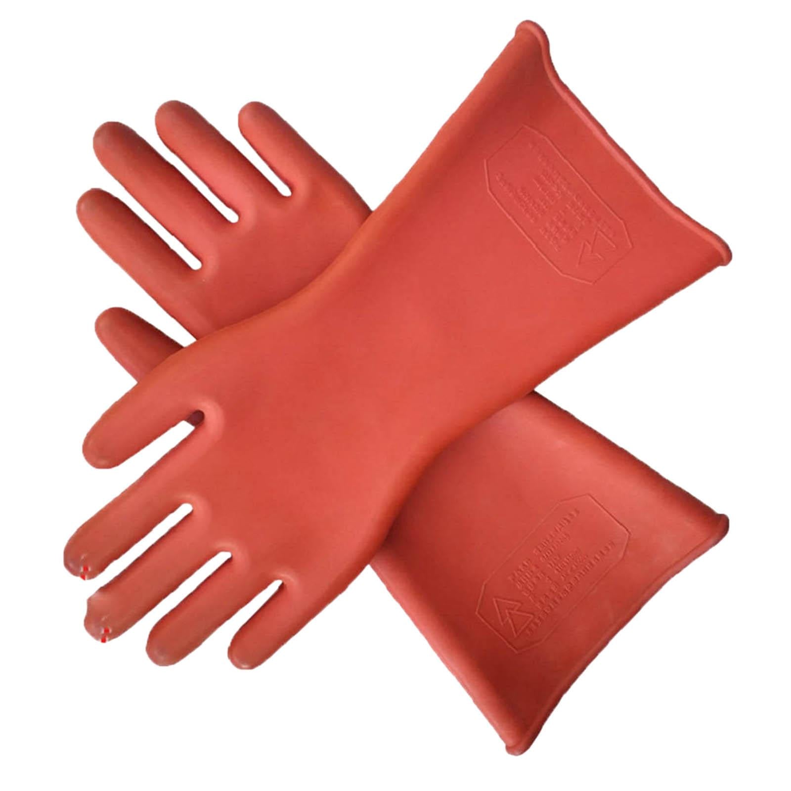 High Voltage Electricians Insulating Gloves Rubber 5kv