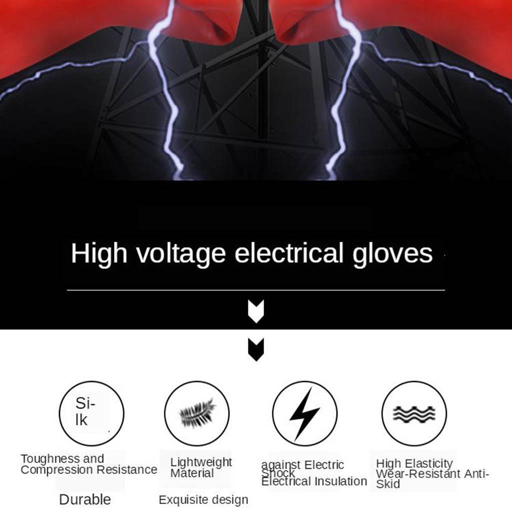 High Voltage Electricians Insulating Gloves Rubber 25kv