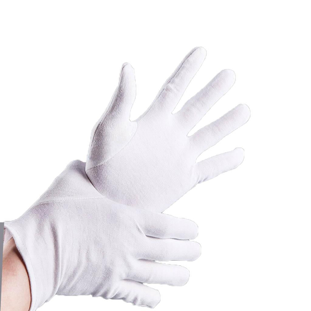 Large White Cotton Gloves Work Glove for Men Women 12 Pairs Common Style