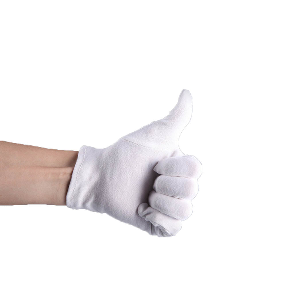 Large White Cotton Gloves Work Glove for Men Women 12 Pairs Common Style
