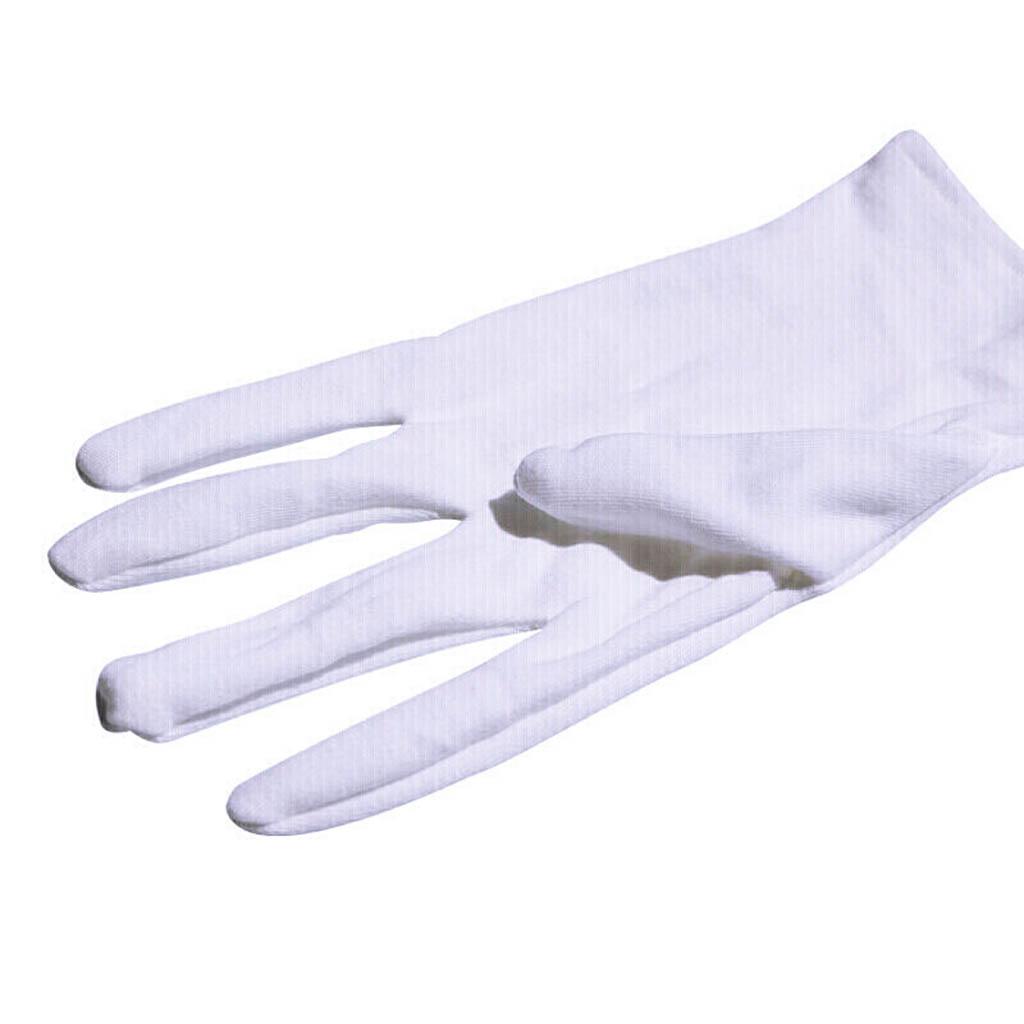 Large White Cotton Gloves Work Glove for Men Women 12 Pairs Thicken style