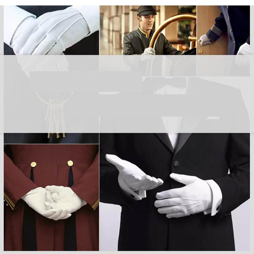 Large White Cotton Gloves Work Glove for Men Women 12 Pairs Thicken style
