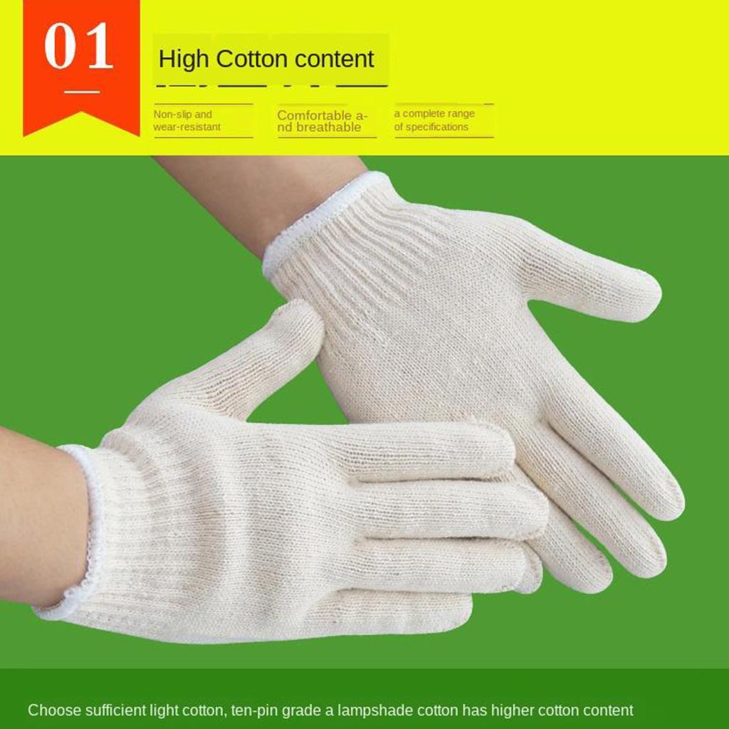 120 Pairs Of Cotton Encryption Cotton Yarn Gloves Wear-Resistant Work Gloves