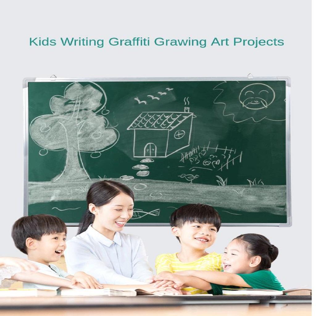 School Home Wall Mounted Hanging Chalkboard Set Chalk Eraser Magnetic Hook