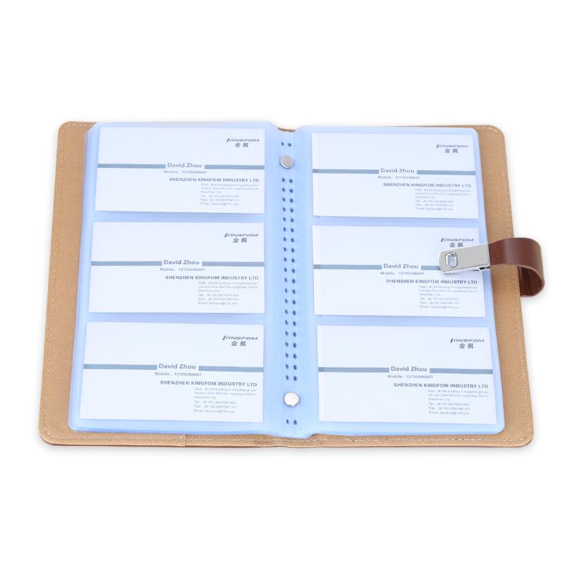 Leather Card Holder Large Capacity 120 Name Cards Ticket Storage Black