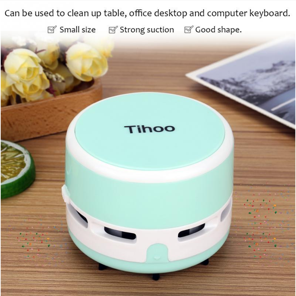1Pc Smart Home Desk Electric Vacuum Dust Cleaner Study Stationery Auto Blue