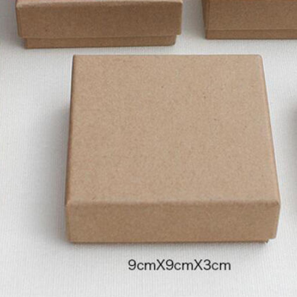 Brown Gift Boxes Kraft Paper Box 9x9x3cm Bridesmaid Proposal Boxes with Lids