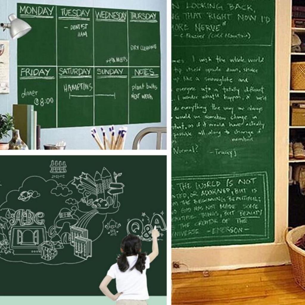 Large Chalkboard Contact Paper Roll Wall Decals Stickers 60 x 150cm Black