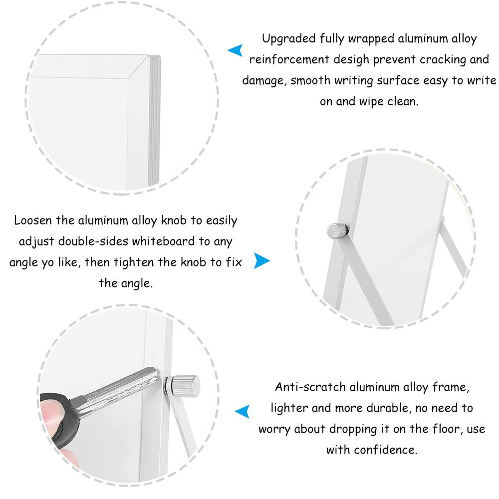 Dry Erase White board Desktop Mini Easel Reversible For Office Home 20x30cm