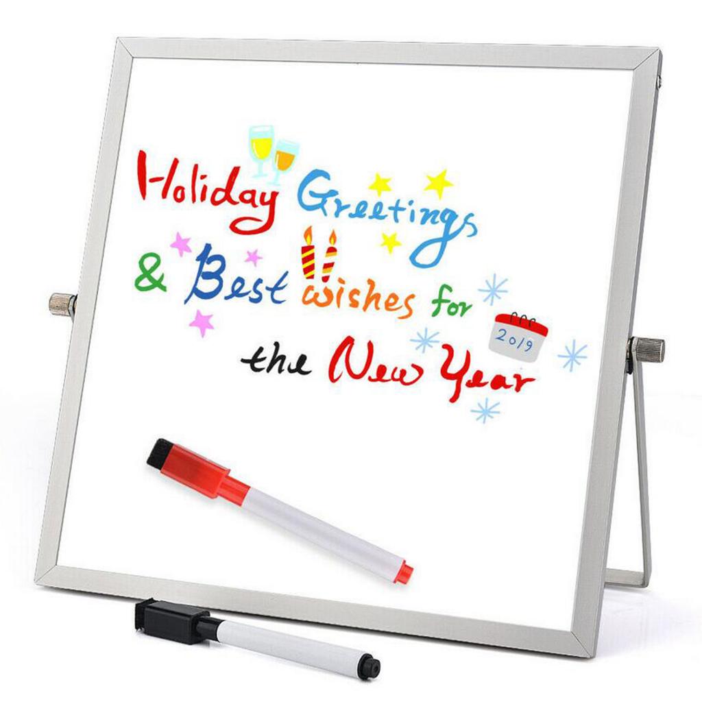 Dry Erase White board Desktop Mini Easel Reversible For Office Home 25x35cm