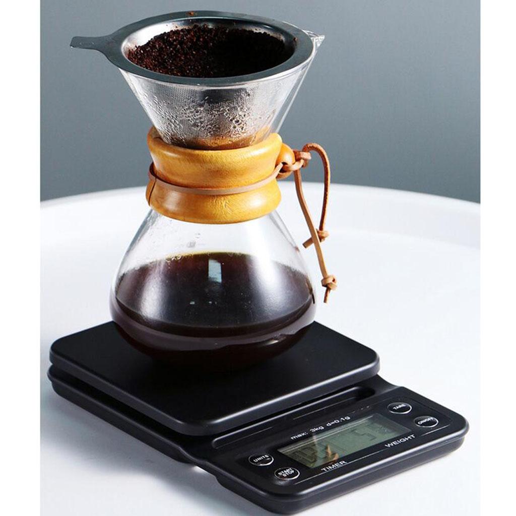3kg/0.1g Portable Drip Coffee Weighing Scale With Timer Textured surface