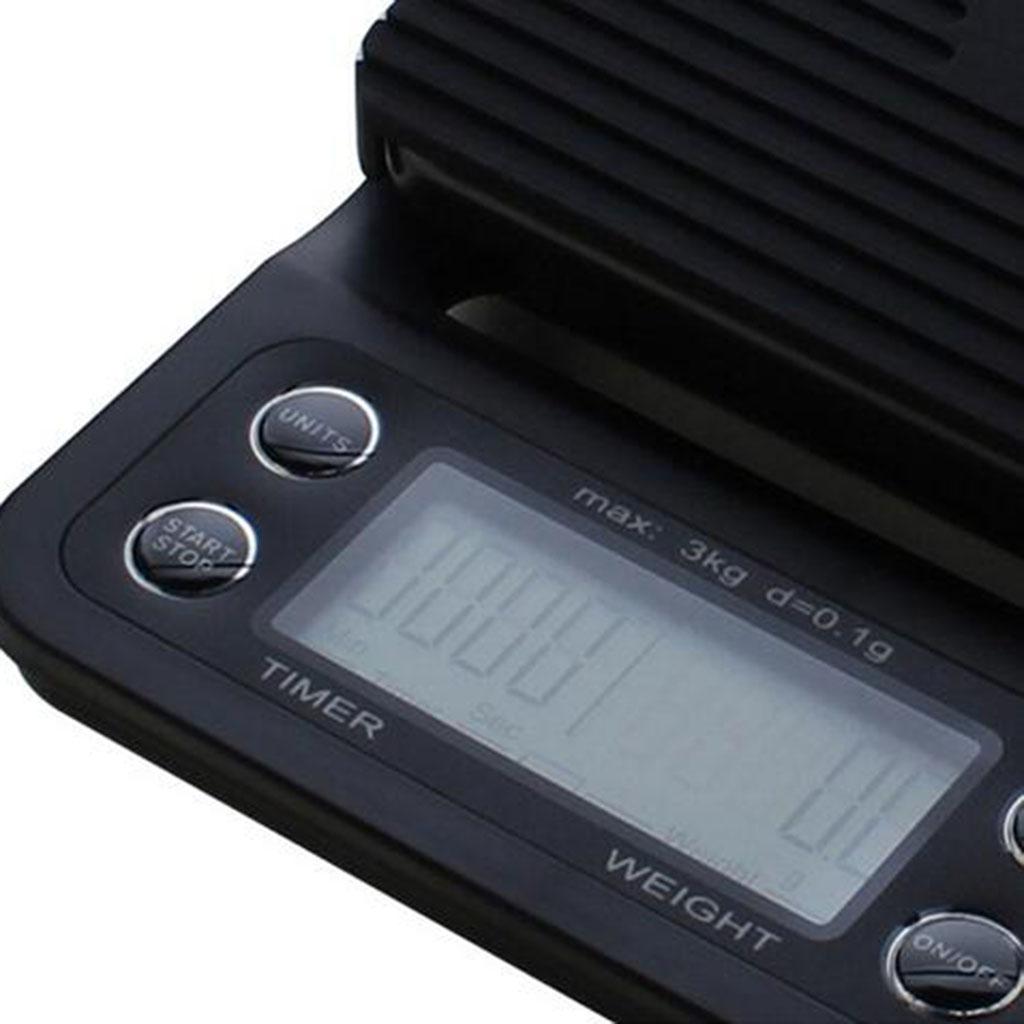 3kg/0.1g Portable Drip Coffee Weighing Scale With Timer Textured surface