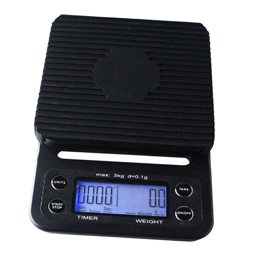 3kg/0.1g Portable Drip Coffee Weighing Scale With Timer Textured surface