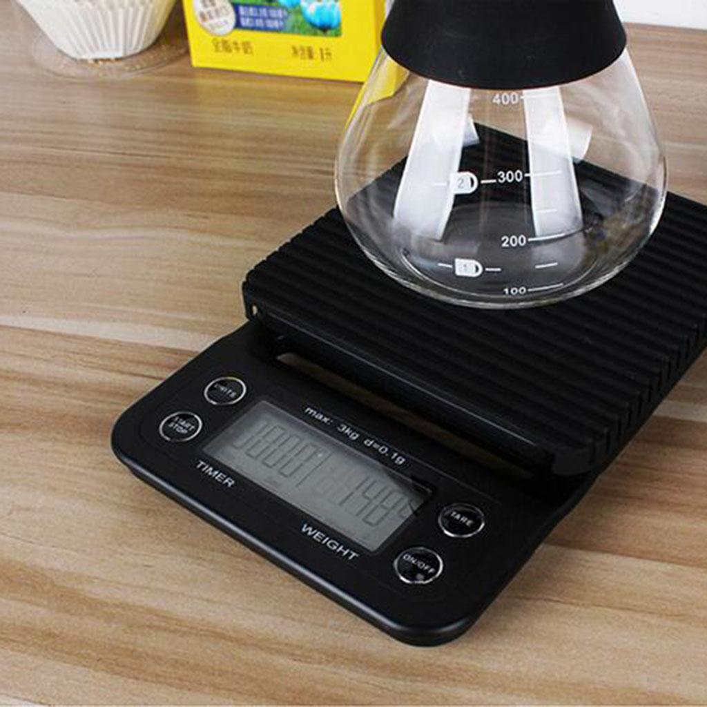 3kg/0.1g Portable Drip Coffee Weighing Scale With Timer Smooth surface