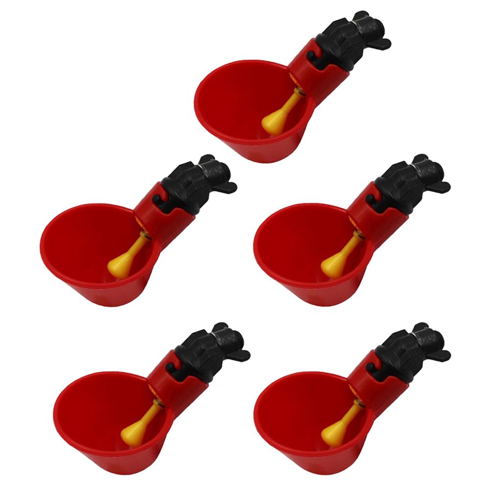 5pcs Quail Pigeon Drinker Watering Cups Feeder for Poultry Automatic Waterer