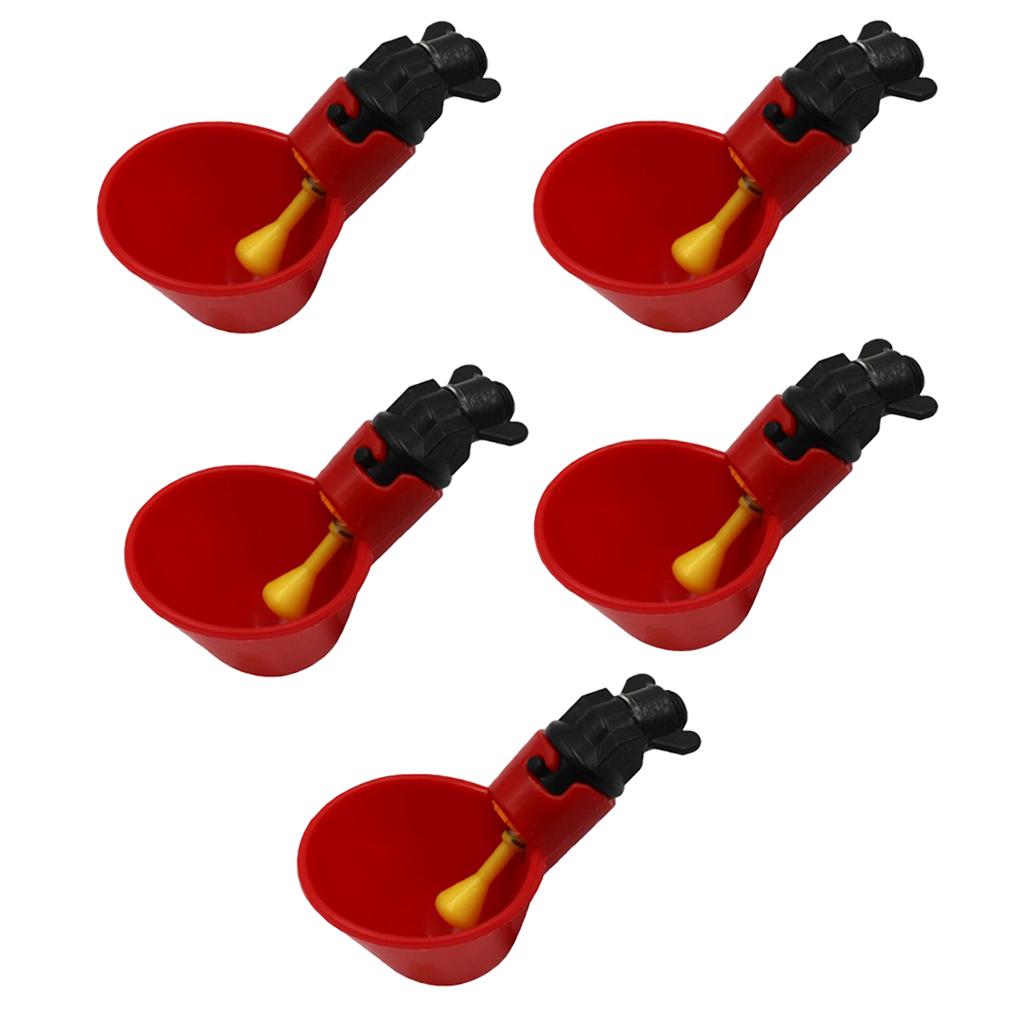5pcs Quail Pigeon Drinker Watering Cups Feeder for Poultry Automatic Waterer