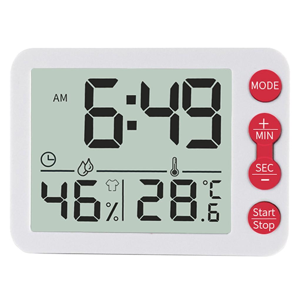 Digital Display Home Electronic Humidity Thermometer Hygrometers Clock Red