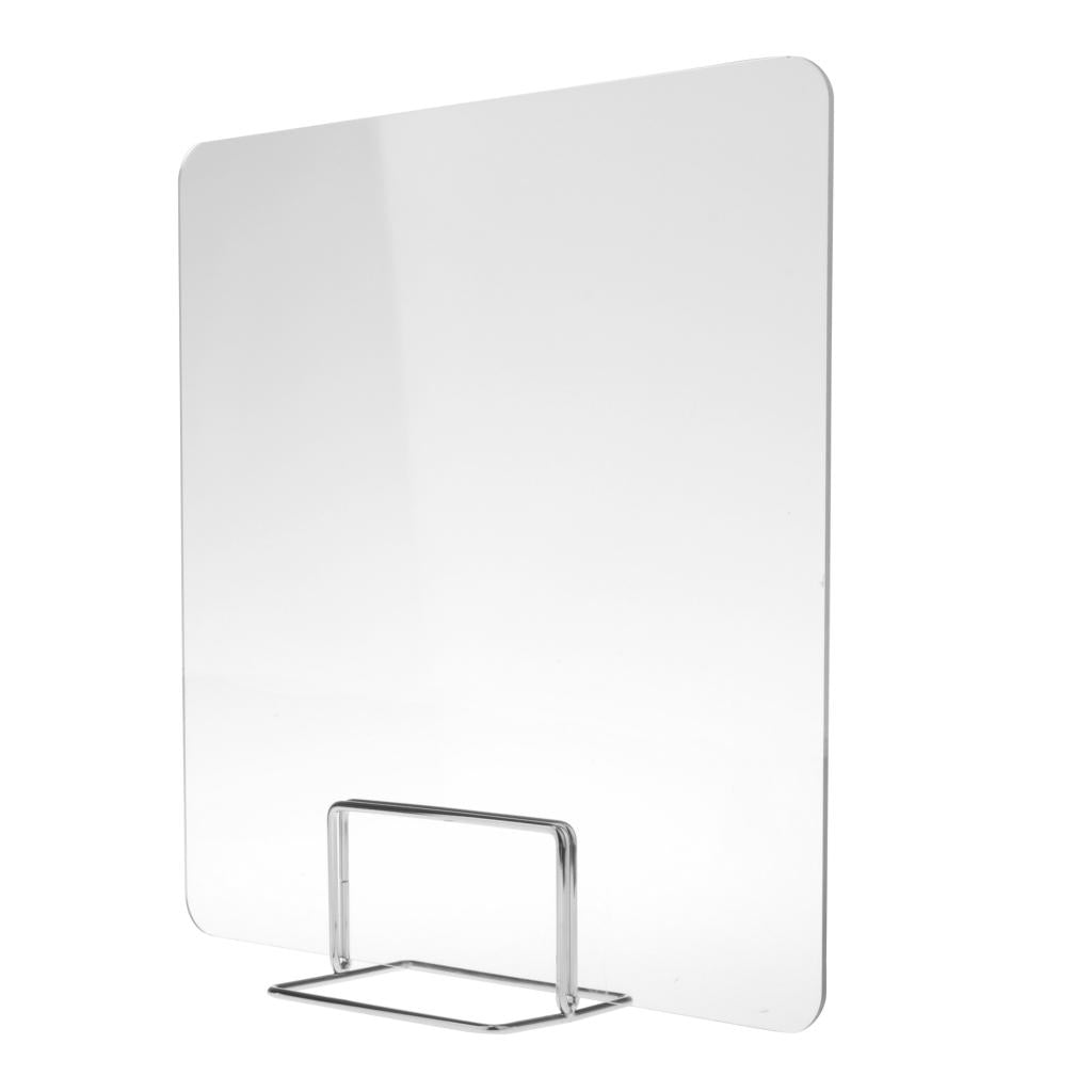 Sneeze Guard Distancing Barrier Desk Shield Portable Lightweight Protect Transparent 40x40cm