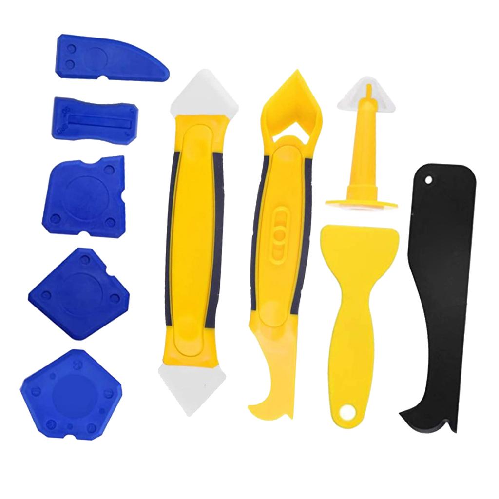 Silicone Sealant Spreader Finishing Tool Kit Caulk Remover and Nozzle 10pcs