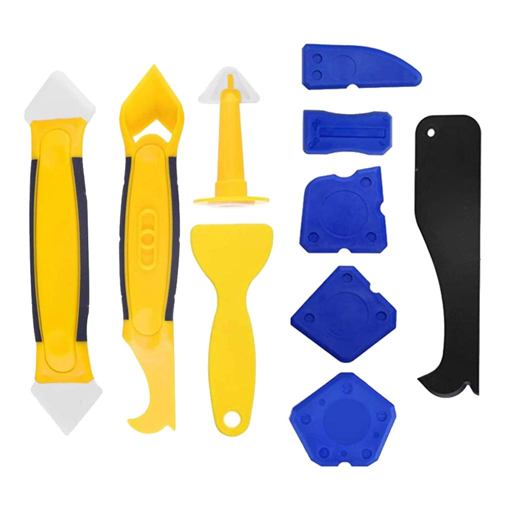 Silicone Sealant Spreader Finishing Tool Kit Caulk Remover and Nozzle 10pcs