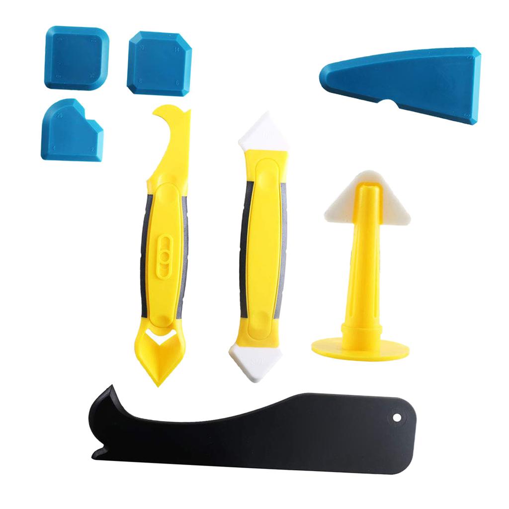 Silicone Sealant Spreader Finishing Tool Kit + Caulk Remover and Nozzle 8pcs