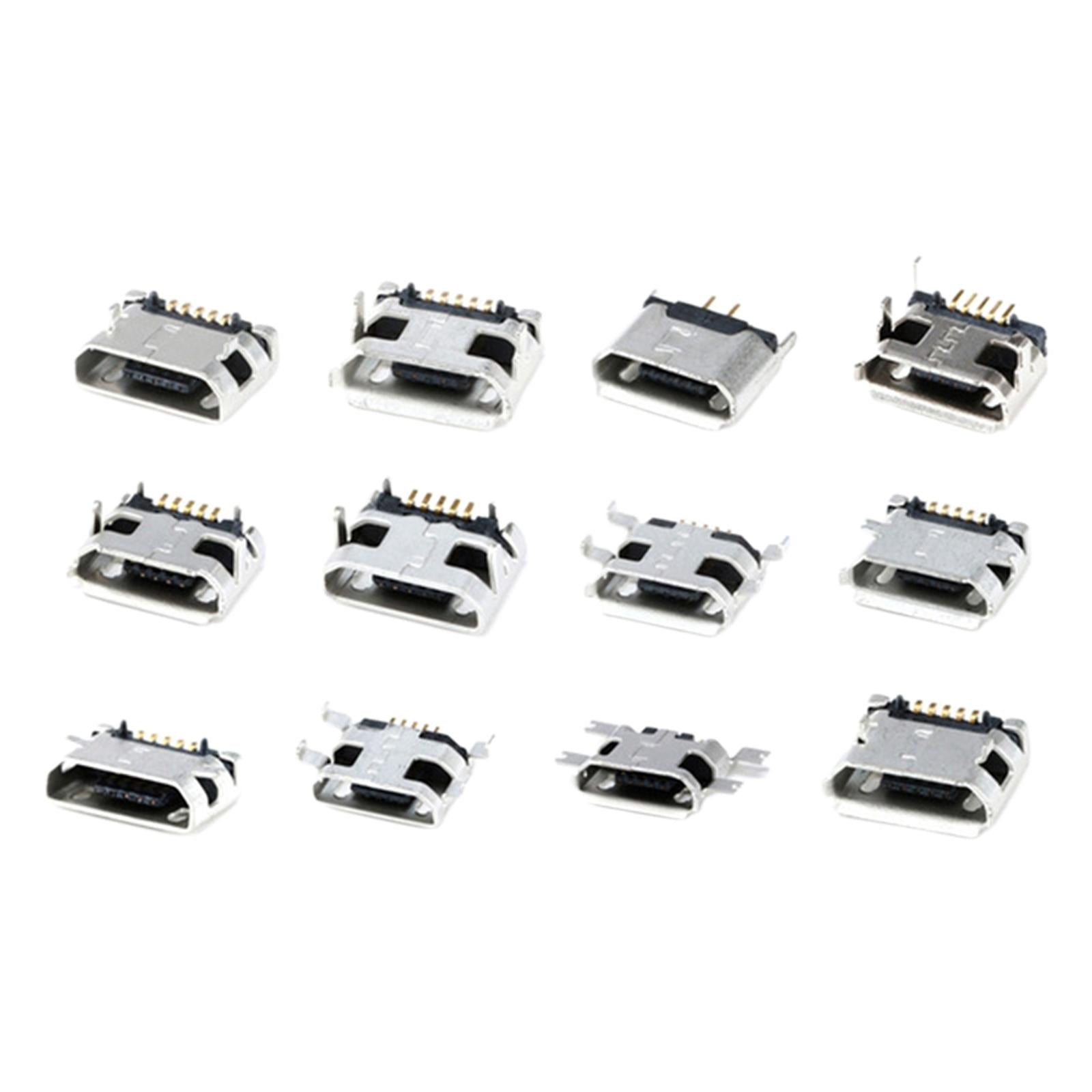 Micro USB 5Pin Female Socket Connector Port 12 models each 1pc