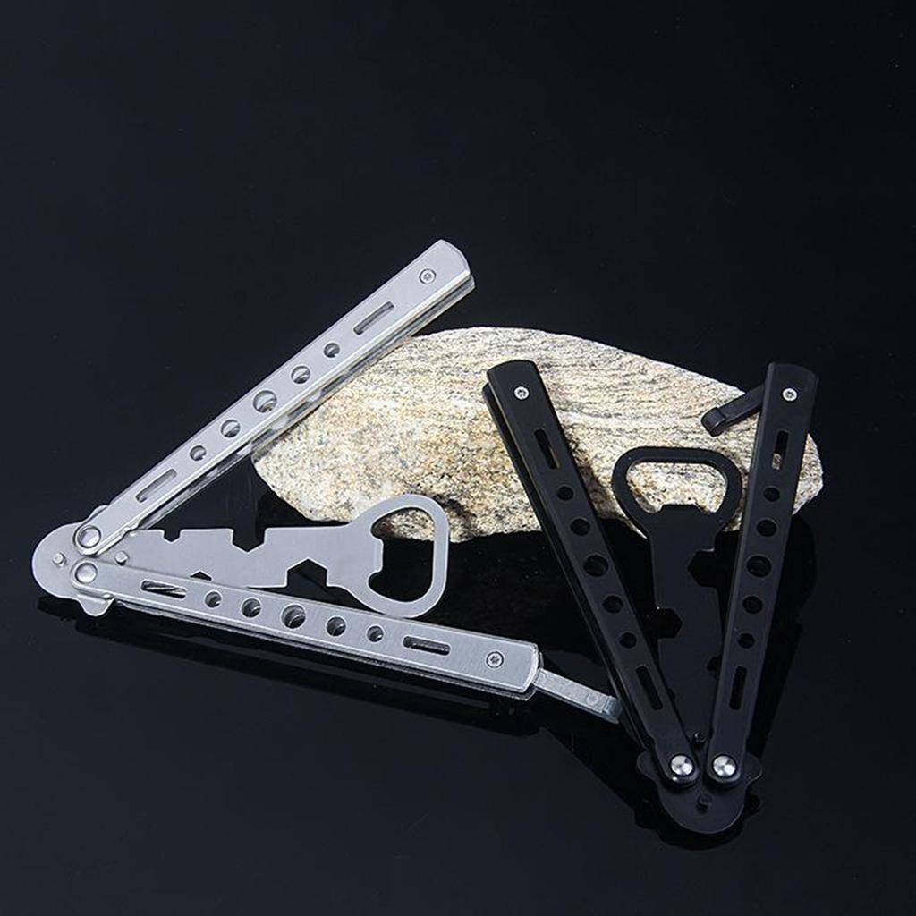 Butterfly Knife Multitool Butterfly Bottle Opener Bartender Supplies Black
