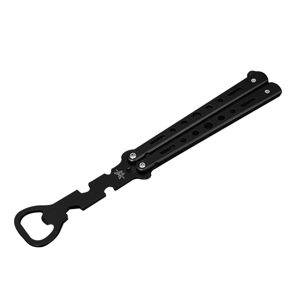 Butterfly Knife Multitool Butterfly Bottle Opener Bartender Supplies Black