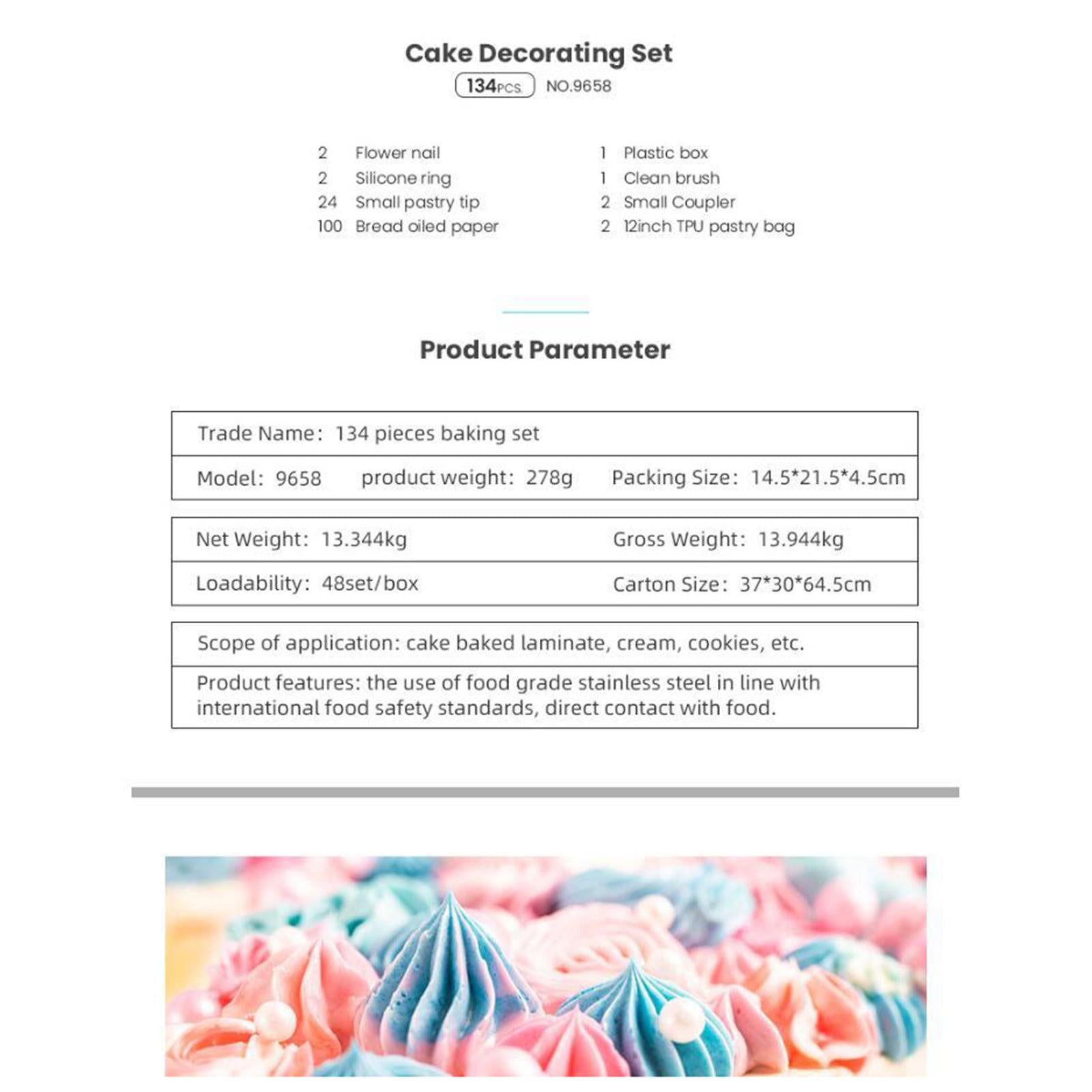Cake Nozzles Baking Supplies Tips Cake Decorating Tool 134 Pieces Style 1