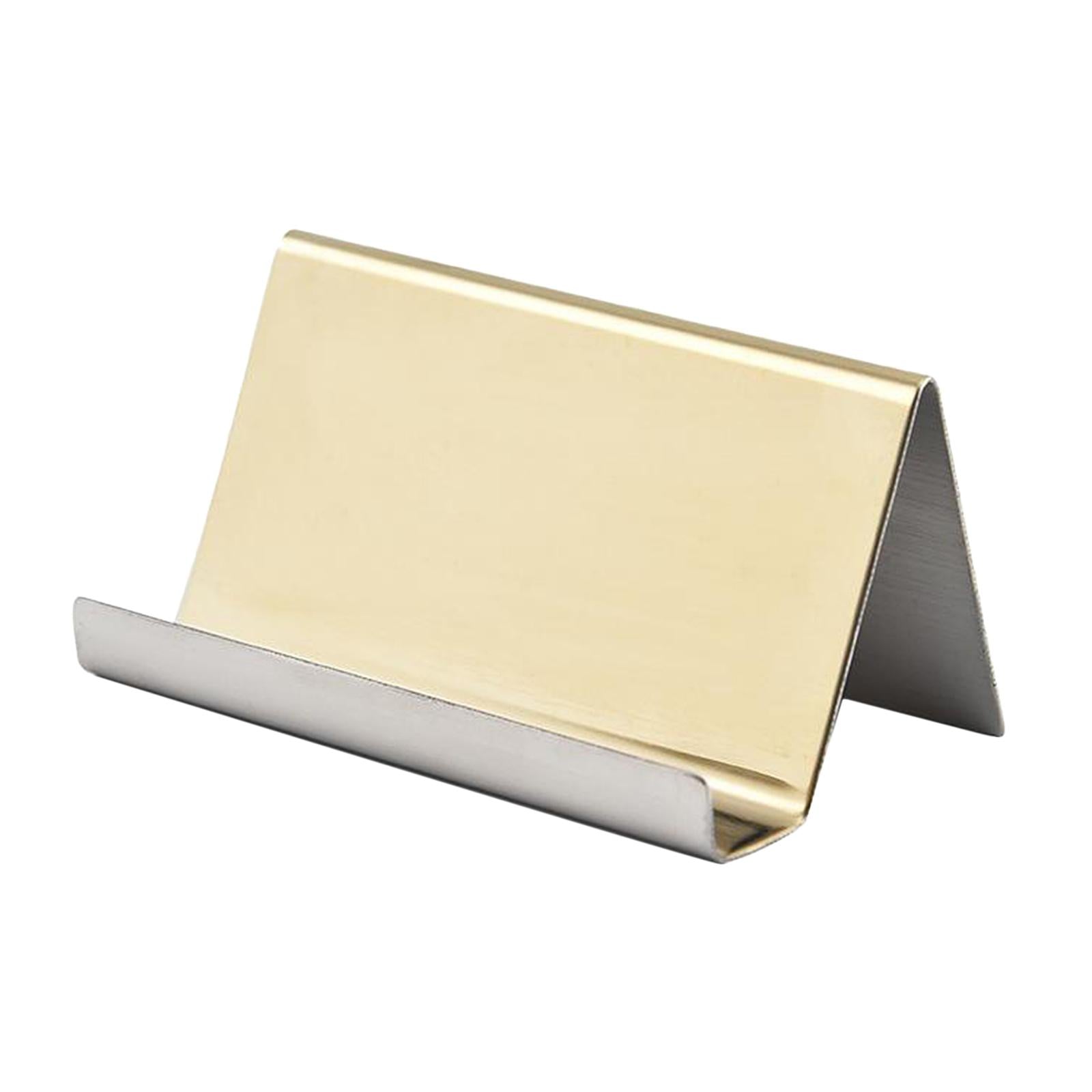 5xBusiness Card Holders Name Stand Collection Rack Organizer Champagne B