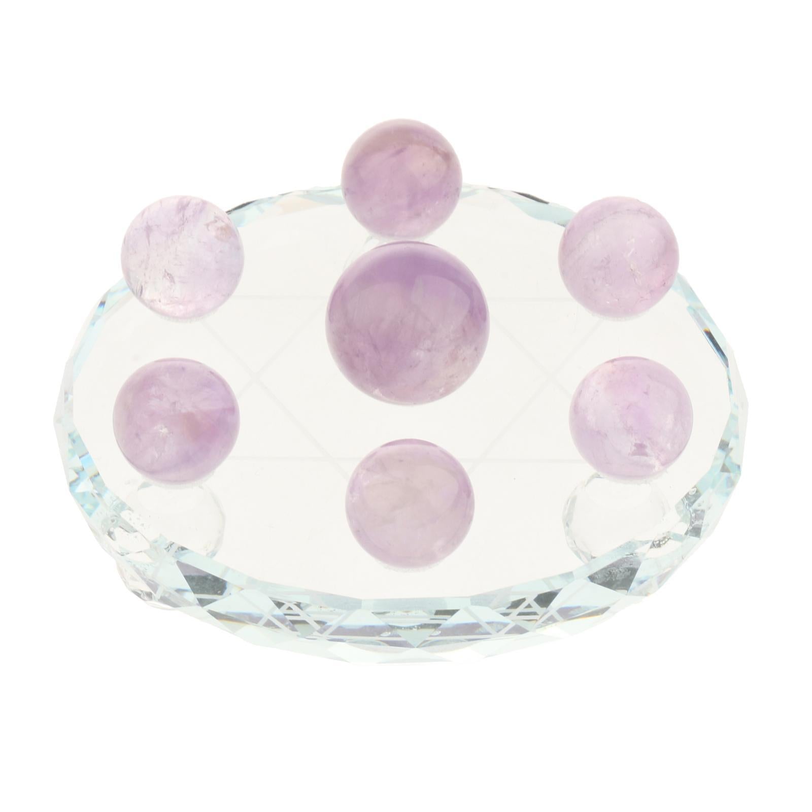 Natural Quartz Gemstone Sphere Crystal Reiki Ball Stones Set Amethyst