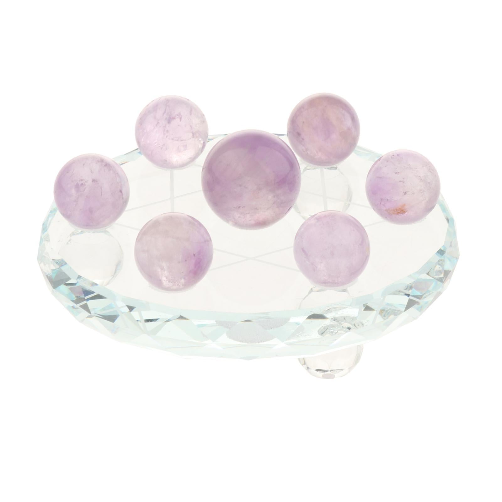 Natural Quartz Gemstone Sphere Crystal Reiki Ball Stones Set Amethyst