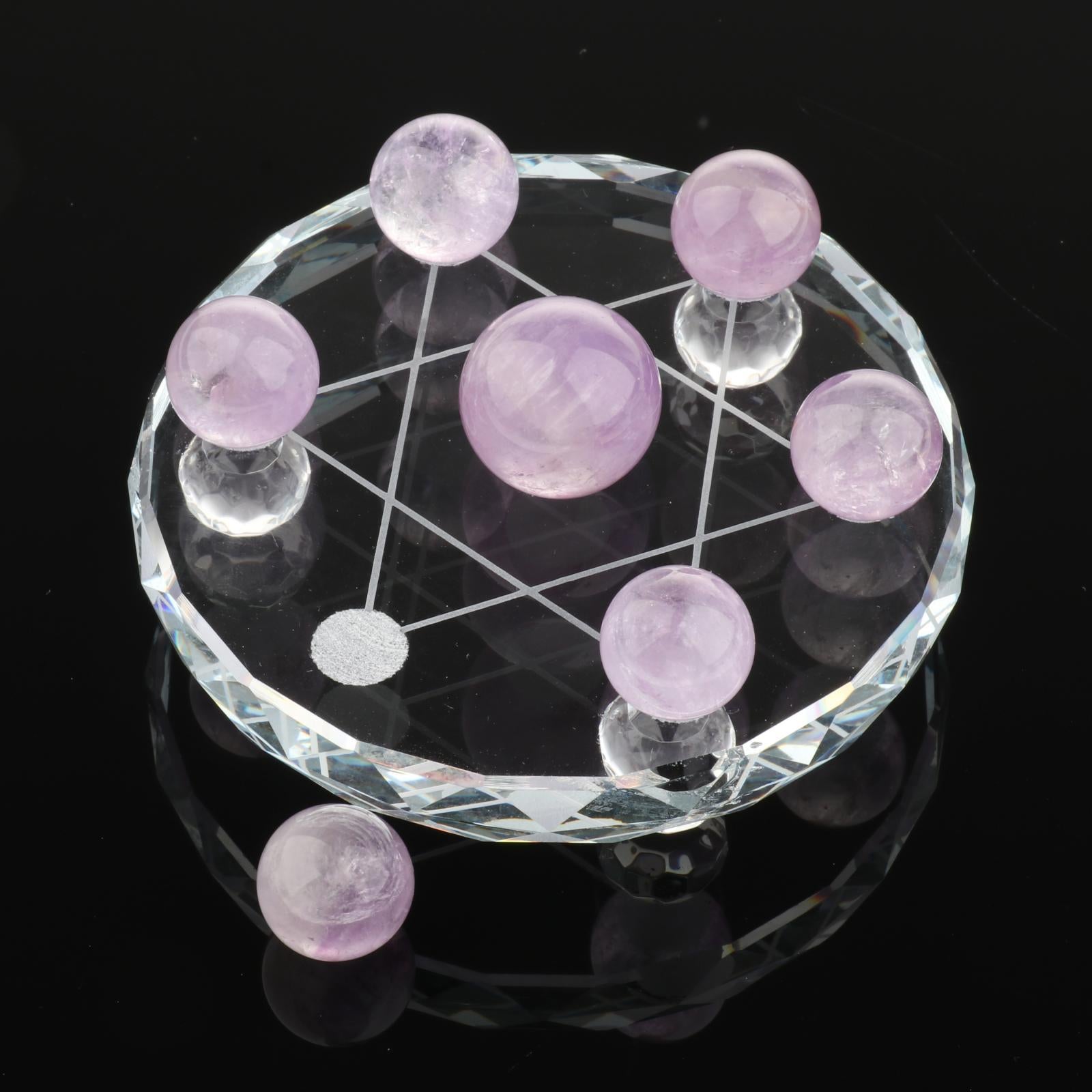 Natural Quartz Gemstone Sphere Crystal Reiki Ball Stones Set Amethyst