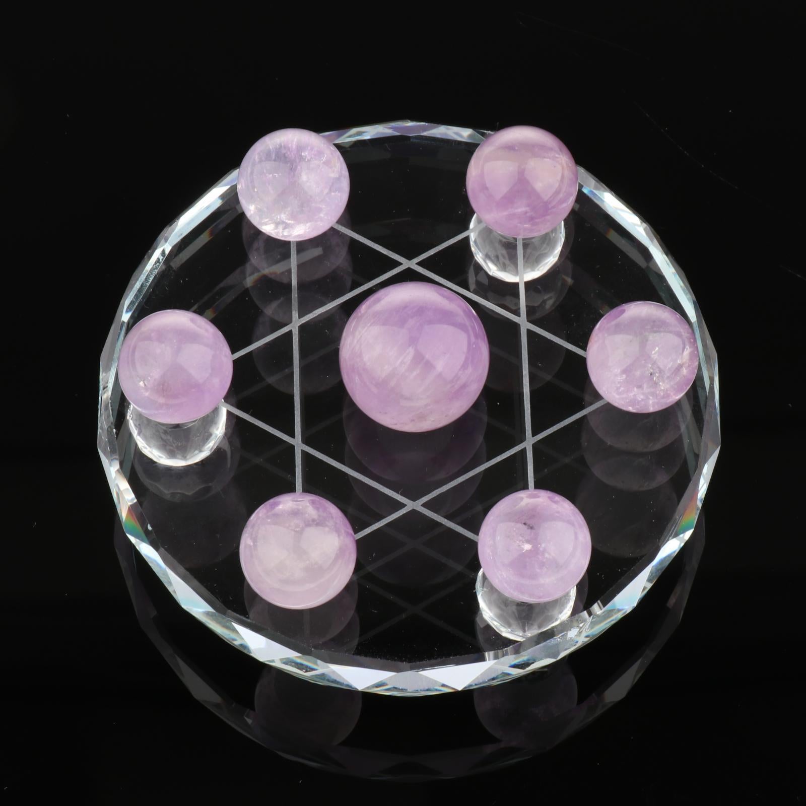 Natural Quartz Gemstone Sphere Crystal Reiki Ball Stones Set Amethyst