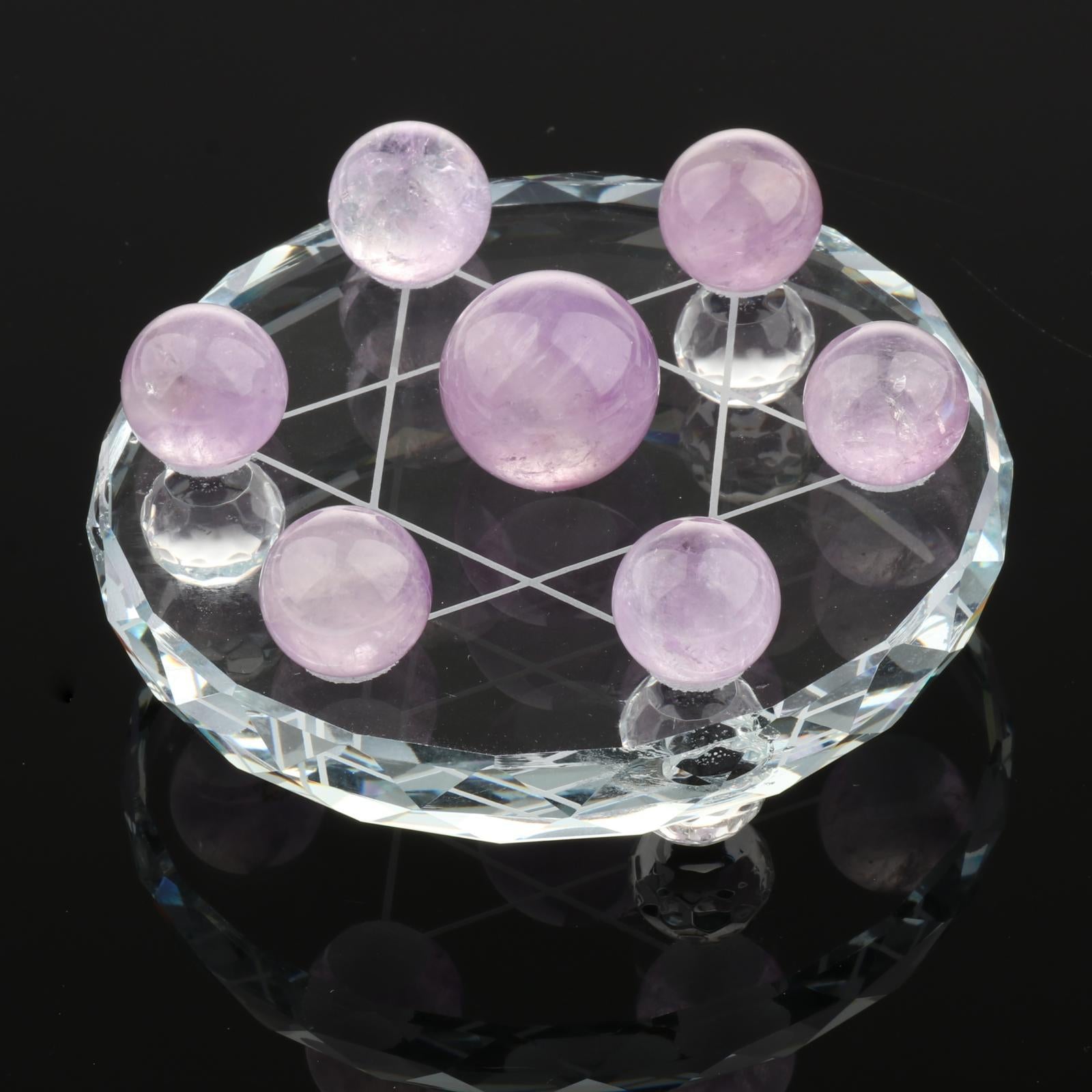 Natural Quartz Gemstone Sphere Crystal Reiki Ball Stones Set Amethyst