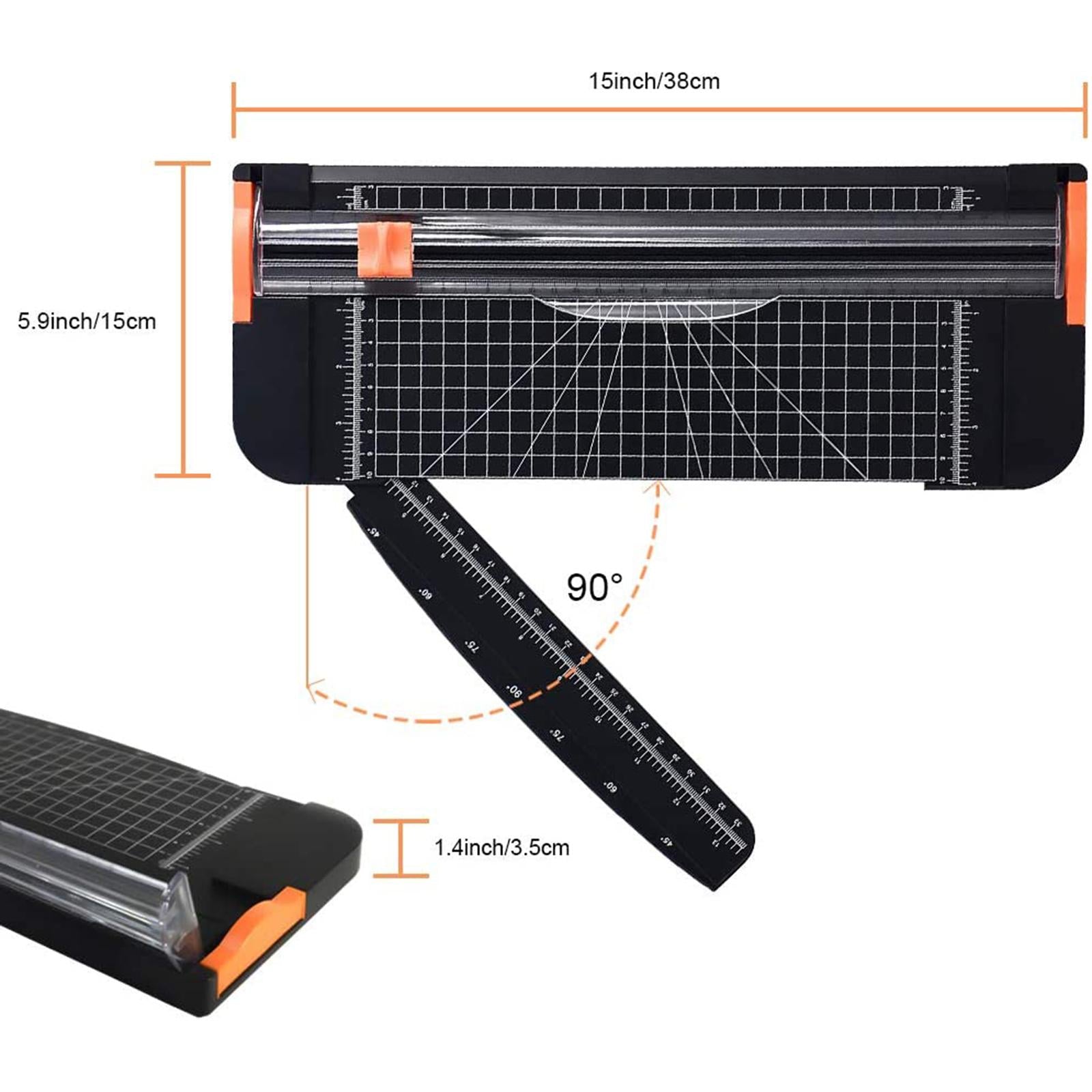 A4 Paper Trimmer with Side Ruler with Security Blade Tool for Cut Black