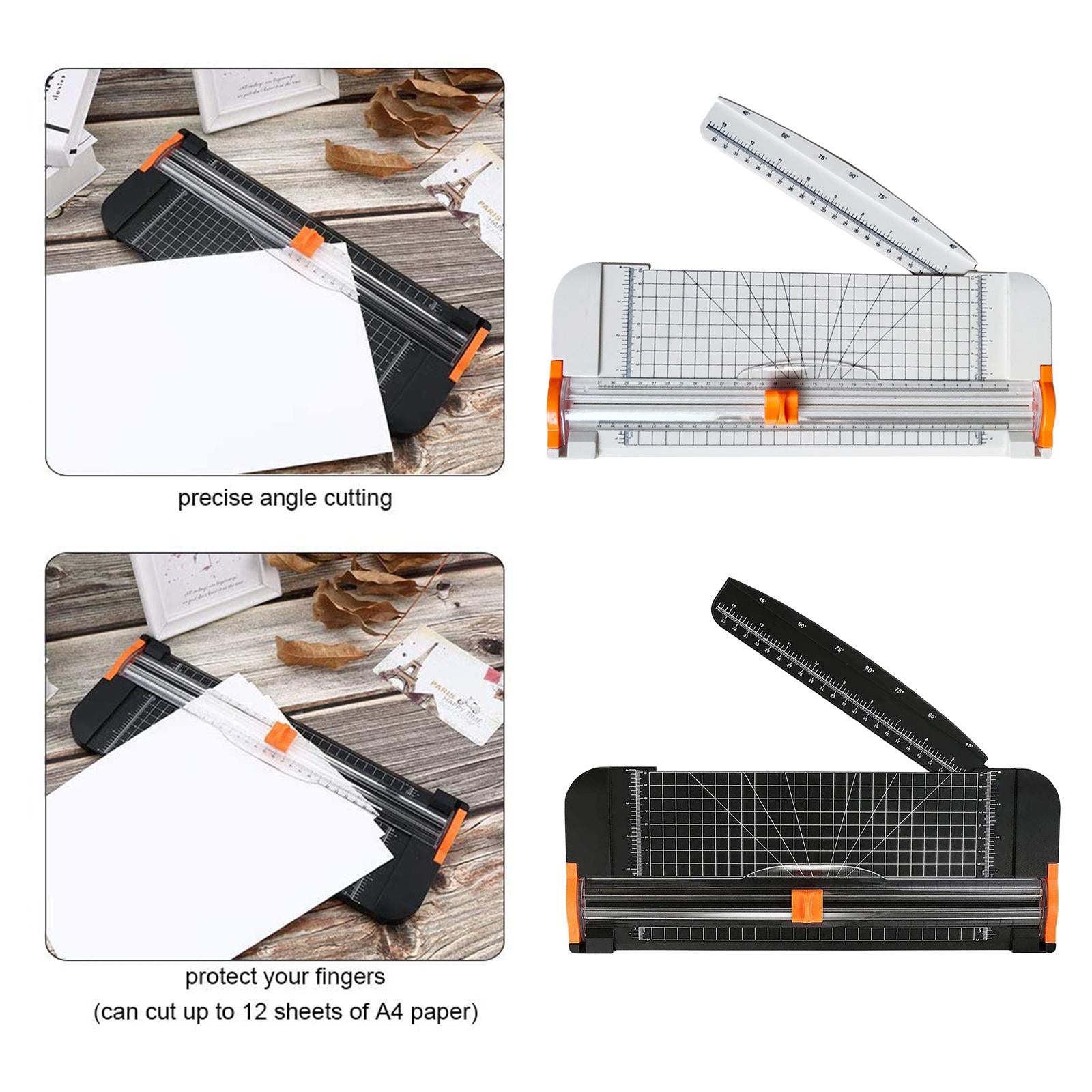 A4 Paper Trimmer with Side Ruler with Security Blade Tool for Cut Black