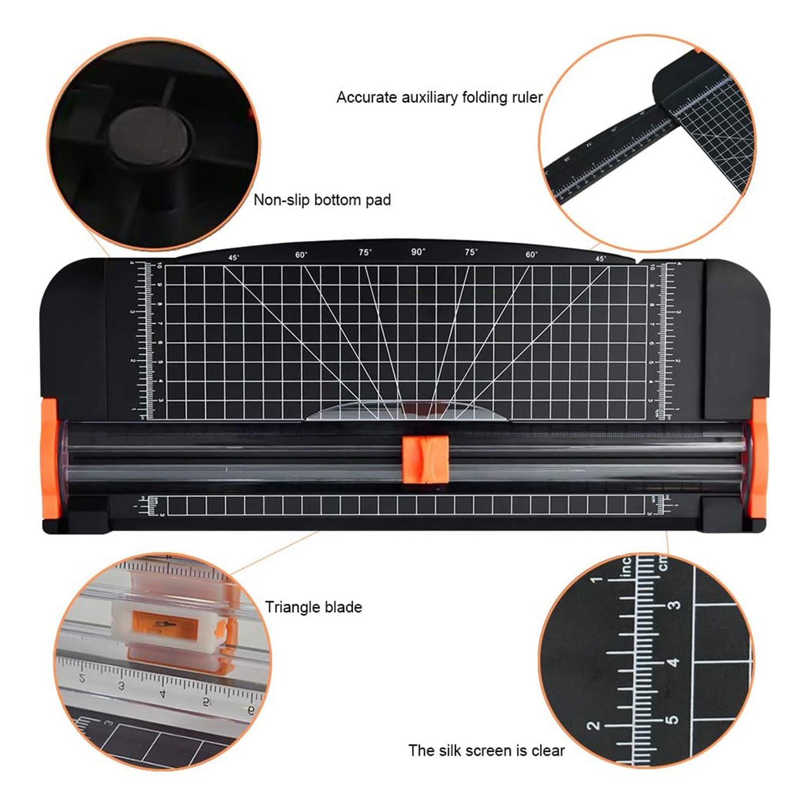 A4 Paper Trimmer with Side Ruler with Security Blade Tool for Cut White