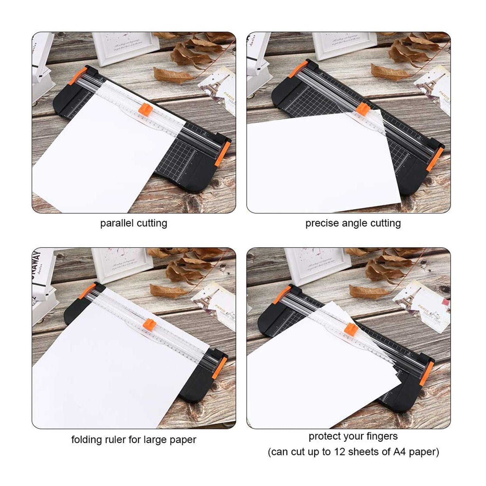 A4 Paper Trimmer with Side Ruler with Security Blade Tool for Cut White