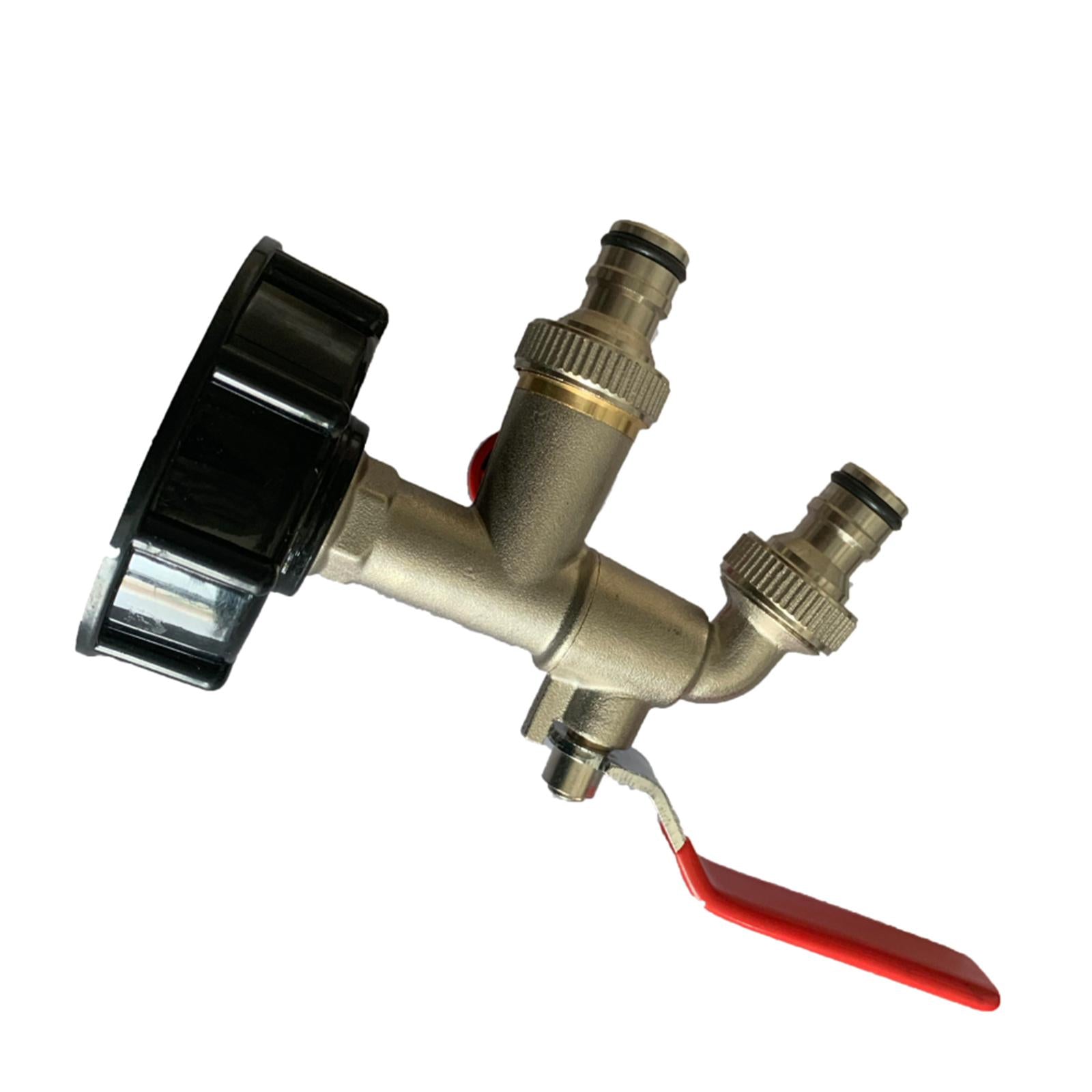 IBC Tank Adapter S60X6 Connector 1/2" Brass Valve Tap with Two Outlets