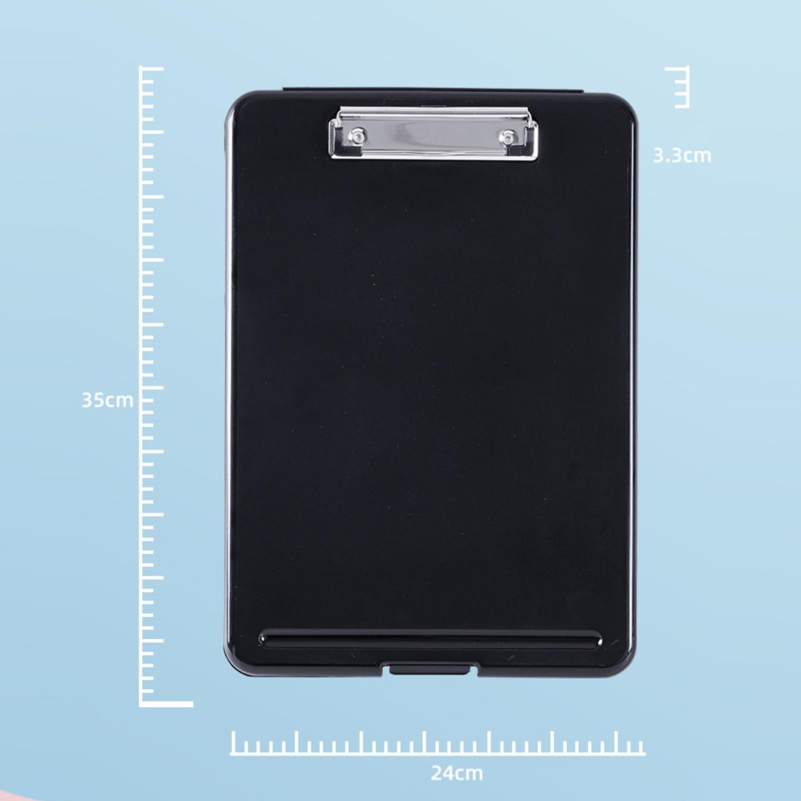Plastic A4 File Box Document Folder Writing Pad Box Organizer Supply Black