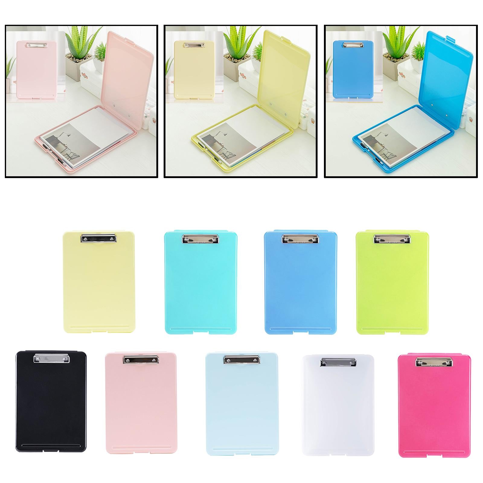 Plastic A4 File Box Document Folder Writing Pad Box Organizer Supply Black