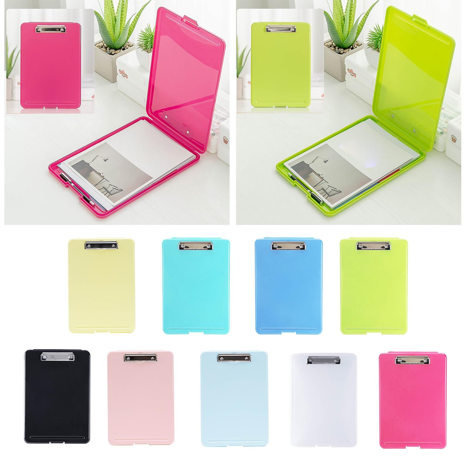 Plastic A4 File Box Document Folder Writing Pad Box Organizer Supply Black