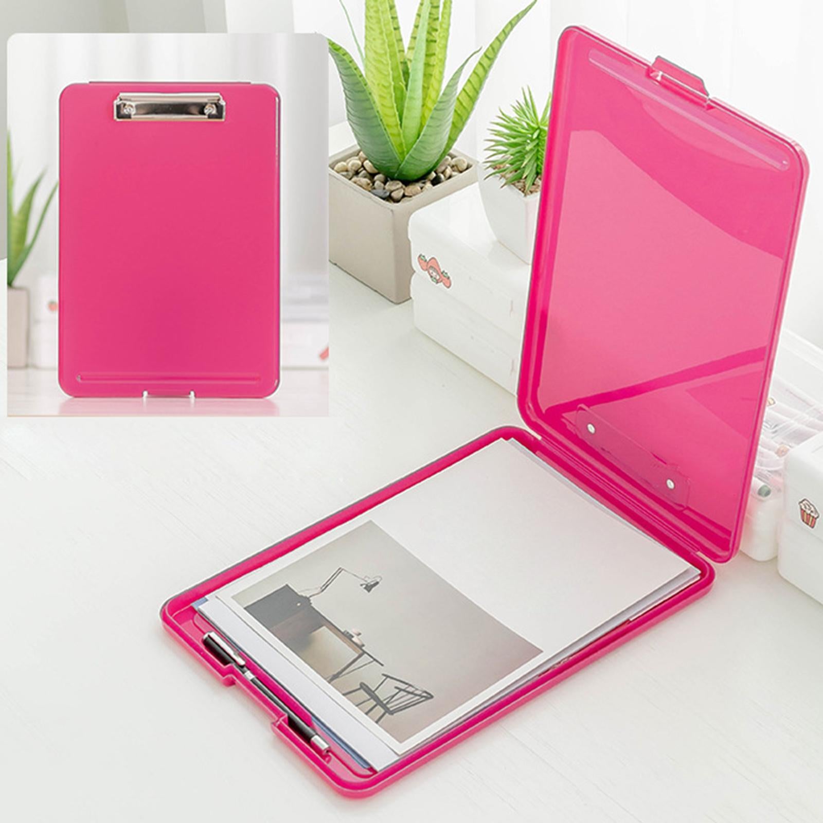 Plastic A4 File Box Document Folder Writing Pad Box Organizer Supply Red