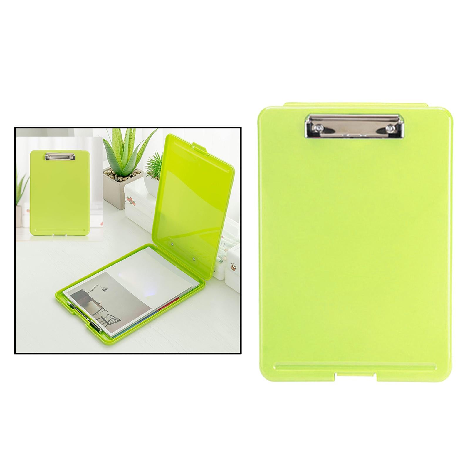 Plastic A4 File Box Document Folder Writing Pad Box Organizer Supply Green