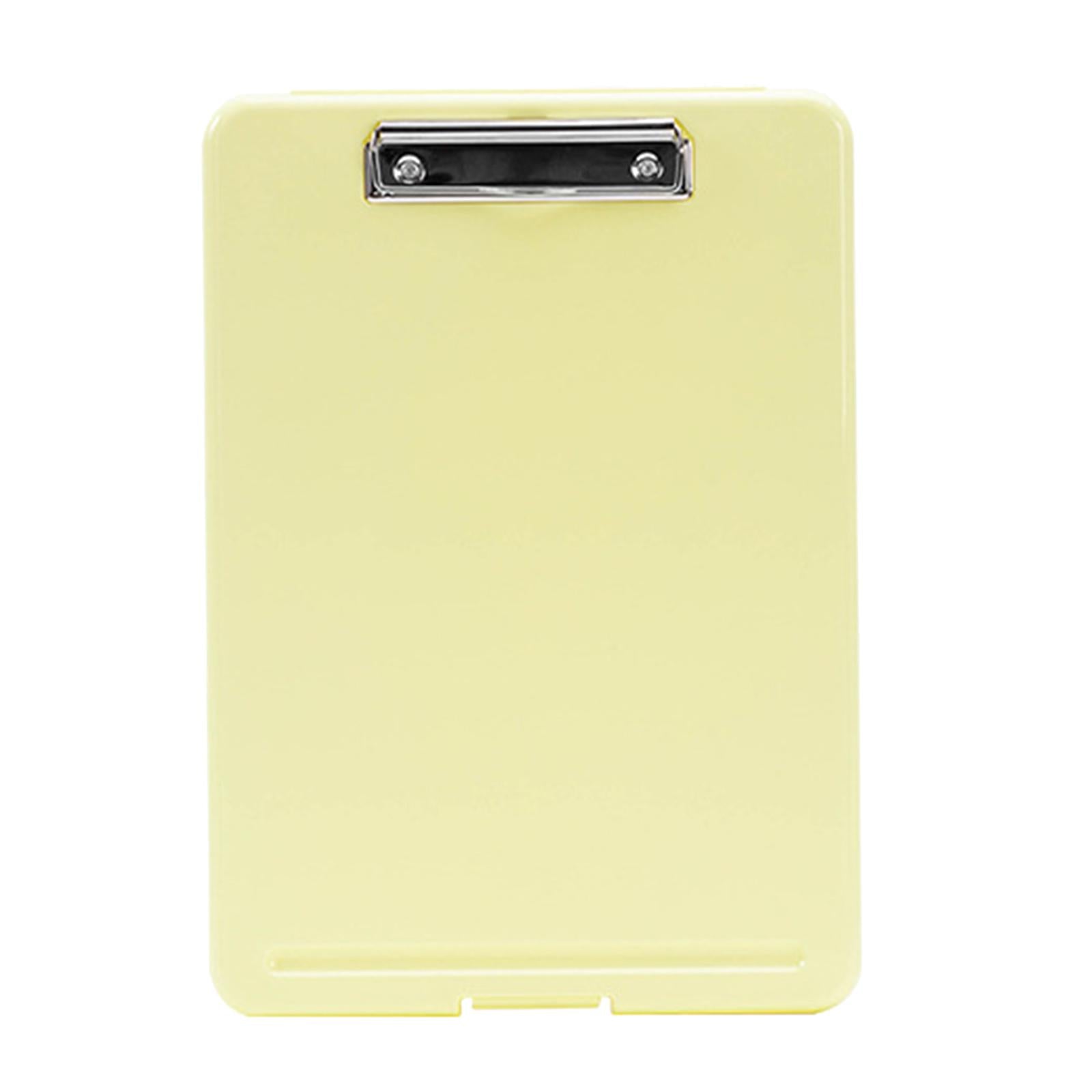 Plastic A4 File Box Document Folder Writing Pad Box Organizer Supply Yellow