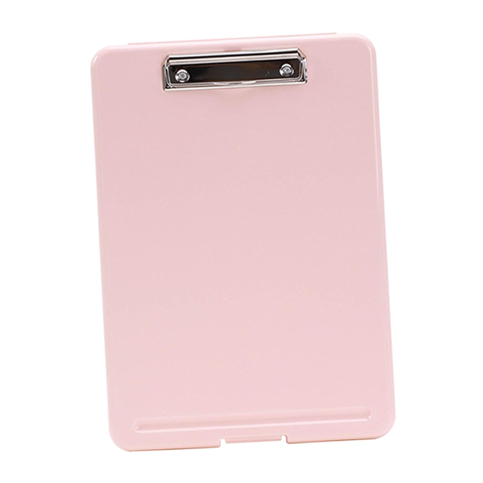 Plastic A4 File Box Document Folder Writing Pad Box Organizer Supply Pink