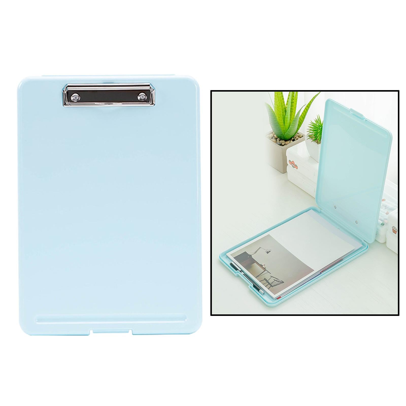 Plastic A4 File Box Document Folder Writing Pad Box Organizer Supply Blue C