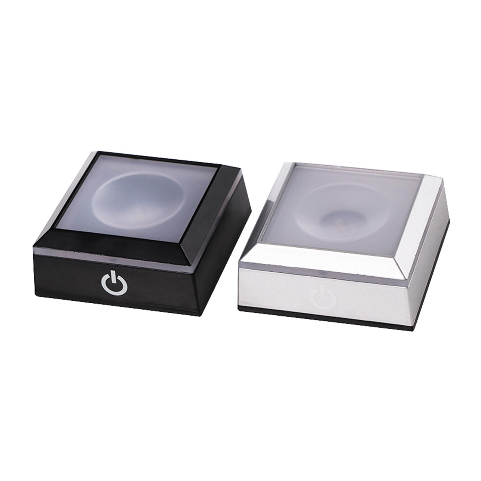 Light Change Base LED Light Base Show Stand Display Plate Home Decor Silver